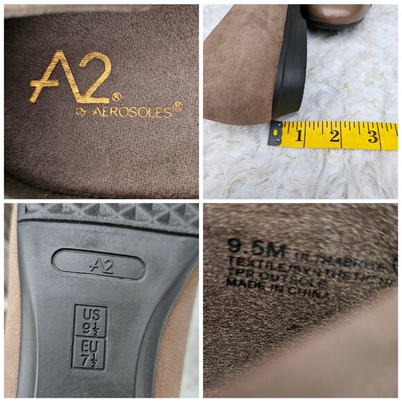 Tan Cap Toe Flats A2 Aerosoles Ultrabrite Size 9.5 Horsebit Buckle Loafers EUC - Picture 1 of 13